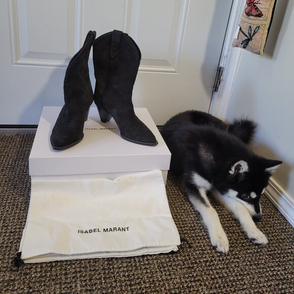 Isabel Marant Luliette Faded Black Suede Boots | Size 39 - Picture 1 of 6